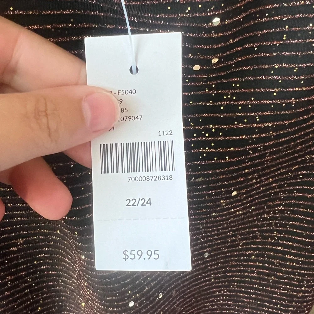 NWT Lane Bryant Metallic Black Wrap Top - Picture 6 of 6